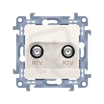 Anténní zásuvka RTV-RTV 1x vstup: 5-1000 MHz, krémováová CAK2F.01/41