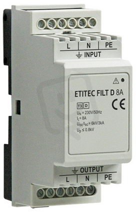Svodič přepětí  ETITEC FILT D 20/275F 8A G síť TN-S / TT ETI 002441712