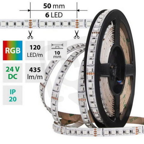LED pásek SMD4040 RGB 120LED/m 5m, 24V, 14 W/m MCLED ML-128.003.90.0