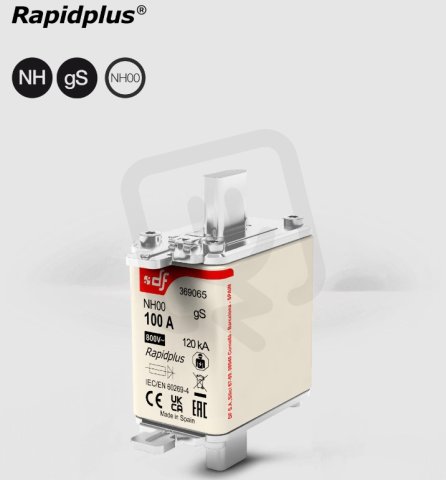 DF ELECTRIC NH pojistková vložka 00 gS 25A 800V AC RAPIDPLUS