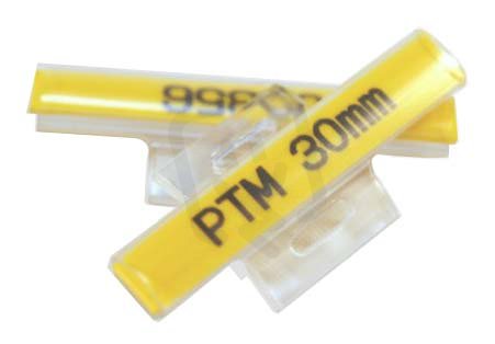PTM10023K Průhledné připínací kapsy, rozměr 4,6x23mm, pro uchycení jednou páskou