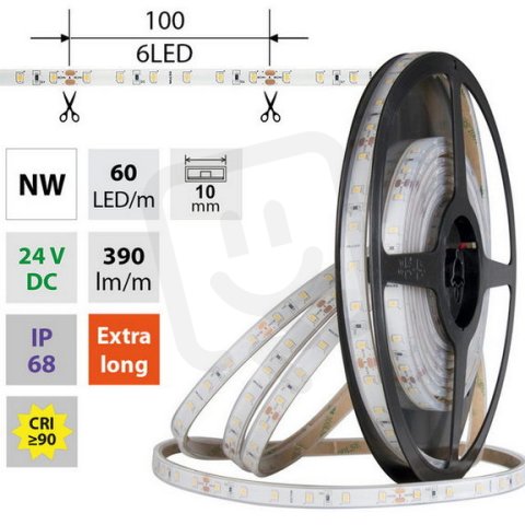 LED pásek SMD2835 NW, 60LED/m, 5 m, 24V, 4,8 W/m MCLED ML-126.858.60.0