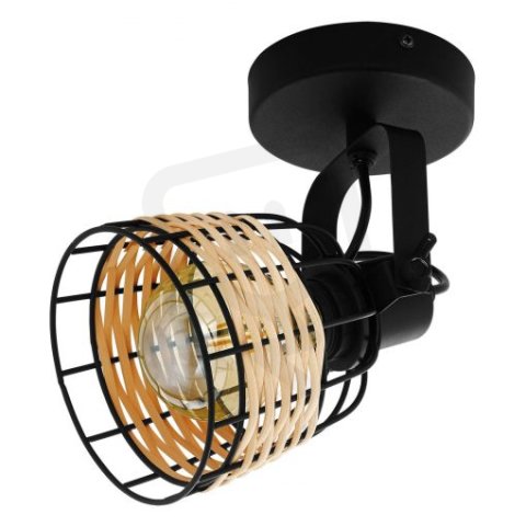 Bodové svítidlo ANWICK 1 1xE27 černá/RATTAN 40W IP20 EGLO 43324