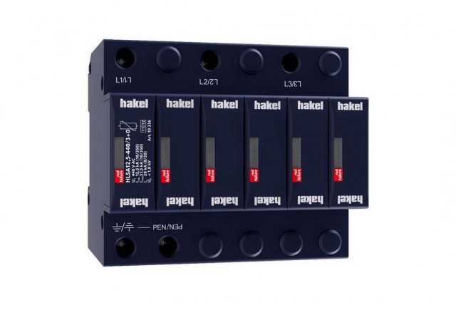 Svodič impulzních proudů a rázového přepětí HAKEL HLSA12,5-440/3+0 SPD typ 1+2
