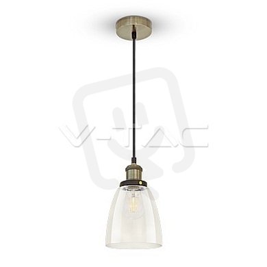 Závěsné svítidlo V-TAC Vintage Glass Transparent d140 VT-71406