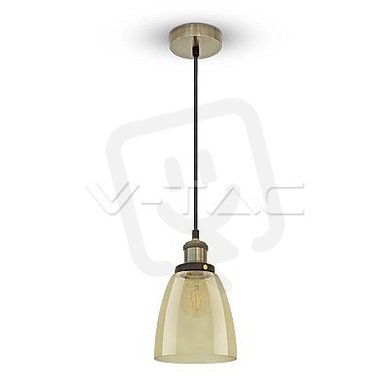 Závěsné svítidlo V-TAC Vintage Glass Amber 2200K d140 VT-71406