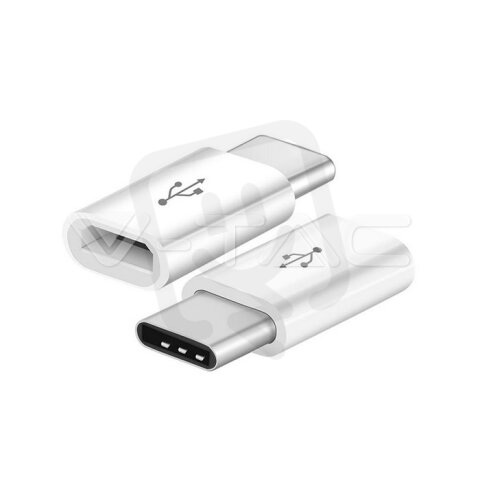 Micro USB To Type C Adaptor White , VT-5