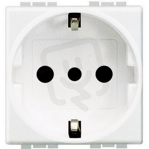 BTICINO LIVINGLIGHT ZÁSUVKA 2P+T SCHUKO S CLONKAMI 2MODULOVÝ BÍLÁ N4140