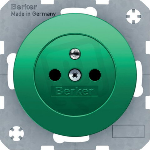 Zásuvka se zemnicím kolíkem, 16 A, 250 V~, R.1/R.3, zelená, lesk 6765762003