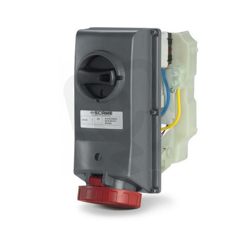 Nástěnná zásuvka SCAME ADVANCE GRP blokování vypínač 2P+E 32A 6h/200-250V IP67