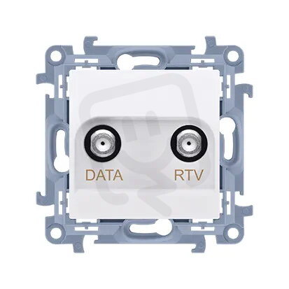 Anténní zásuvka R-TV-DATA, frekvence pro vstupy - 5÷1000 MHz, bílá CAD1.01/11