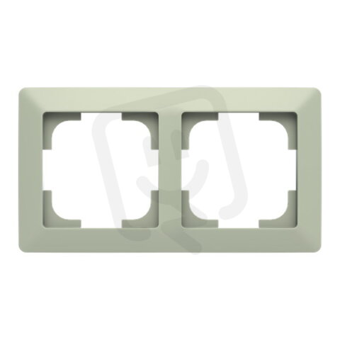 ABB Zoni Rámeček dvojnásobný pro vodorovnou i svislou montáž olivová/bílá