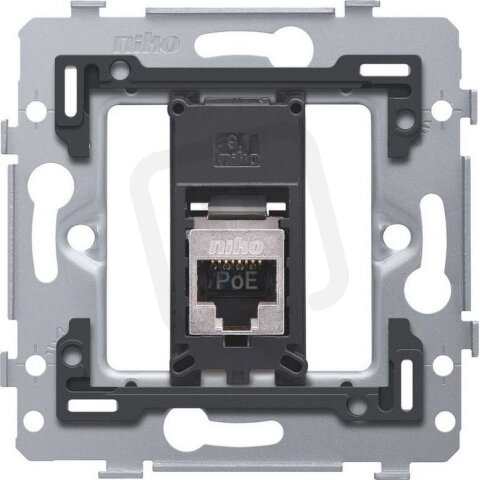 Spodek zásuvky 1xRJ45 STP (stíněné) CAT.6 PoE bez rozpěrek NIKO 170-79266