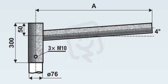 výložník UD 2-500/76/180°,žár.zinek