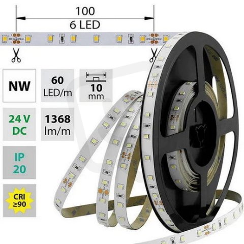 LED pásek SMD2835 NW, 60LED, 5m, 24V, 14,4 W/m MCLED ML-126.701.60.0