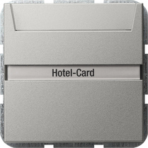 Tlačítko hotelové karty popisné pole System 55 barva nerez GIRA 0140600