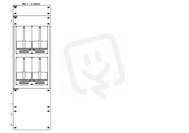 Konstrukce elektroměrová 2-36, 2-řadá, plastové panely SCHRACK CSIL127236