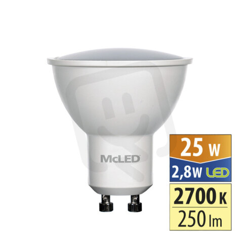 LED žárovka GU10, 2,8W, 2700K, CRI80, vyz. úhel 110°, use 360° 250lm