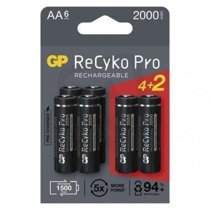 GP nabíjecí baterie ReCyko Pro AA (HR6) 4+2PP /1033226200/ B2220V