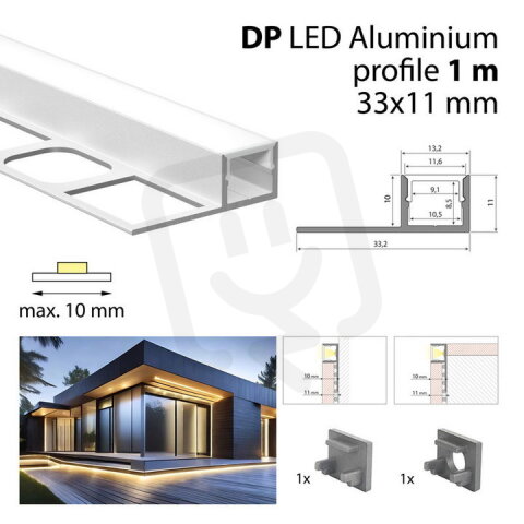 AL profil pro obklady a dlažbu DP 1m vče MCLED ML-761.043.43.S1