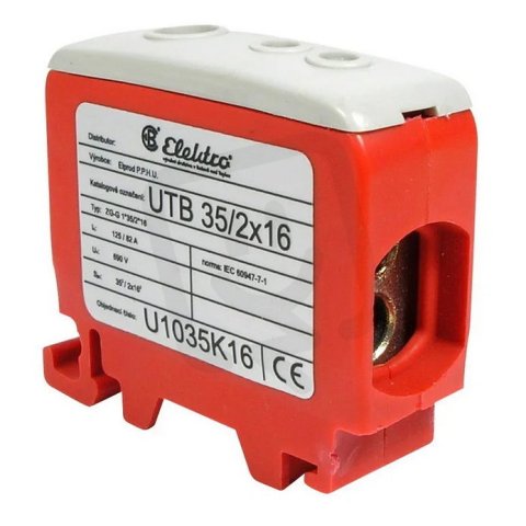 Svorka UTB 35/2×16 červená ELEKTRO BEČOV U1035K16