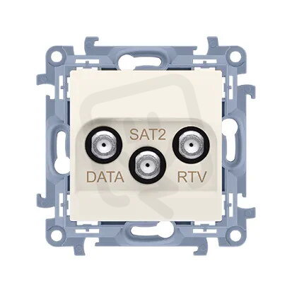 Zásuvka RTV-SAT-DATA koncová, 1x vstup: 5-2400 MHz, krémová CADSATF.01/41
