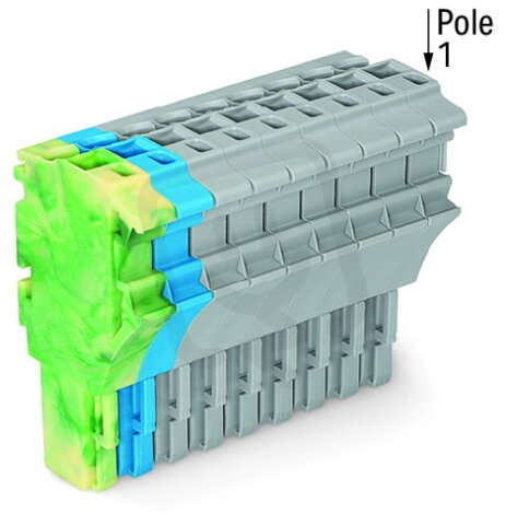 Pružinová svorka CAGE CLAMP 4mm2 zž/modrá/šedá 9pól. WAGO 2022-109/000-039