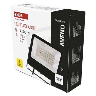 LED reflektor AVENO 30W, černý, neutrální bílá EMOS ZS2423