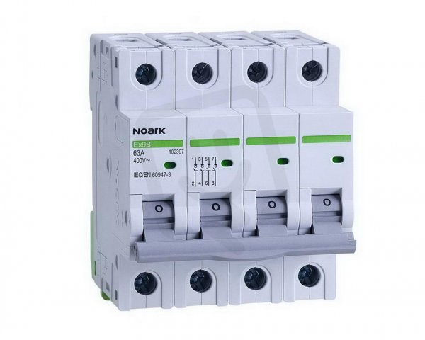 Instalační vypínač NOARK 102393 EX9BI šířka 4 moduly, 4pól, 16A