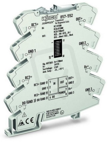 Měřicí transformátor proudu, pro Rogowského cívky 24 V DC, 2,5mm2 WAGO 857-552