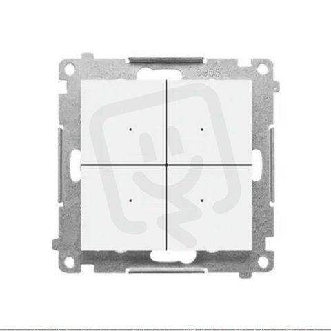 Spínač 4 násobný, elektronický (přístroj s krytem) bílá matná   TEW4.01/111