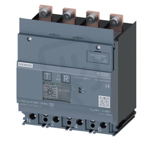 SIEMENS 3VA9114-0RL10 Chráničový modul Ue AC 127 ÷ 480 V, 4pól, pro 3VA11