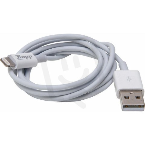 USB nabíjecí kabel, 1,0 m, s MFI, bílý KOPP 33366811