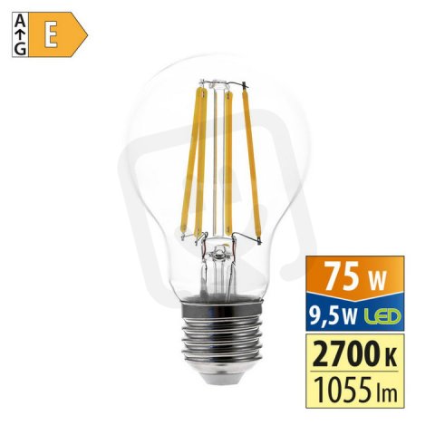 LED žárovka 9,5W, E27, 2700K, CRI80, vyz. úhel 320°, 360° 1055lm