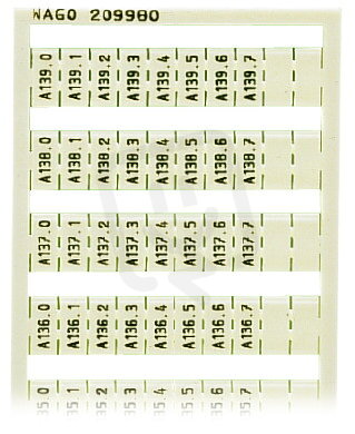 Popisovací karta WSB potisk A130.0, A130.1,.. A139.6, A139.7 (1×) bílá