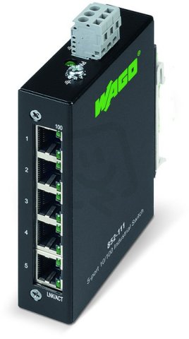 Průmyslový switch ECO 5 portů 100Base-TX černá WAGO 852-111