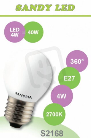 Sandy S2168 SANDY LED E27 B45 4W 2700K OPAL 360°