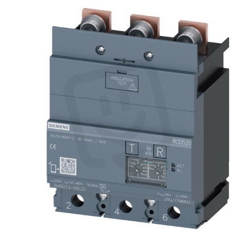 SIEMENS 3VA9213-0RL20 Chráničový modul Ue AC 127 ÷ 480 V, 3pól, pro 3VA12