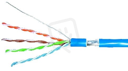 Kabel F/UTP Cat.5e 4x2xAWG24, PVC modrý,