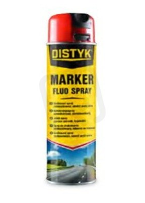 Marker fluo spray 500ml Red DISTYK EU CZ