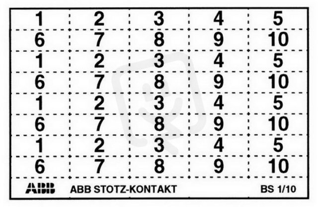BS1/10 identifikační štítky označené 4x ABB GHS2001946R0003