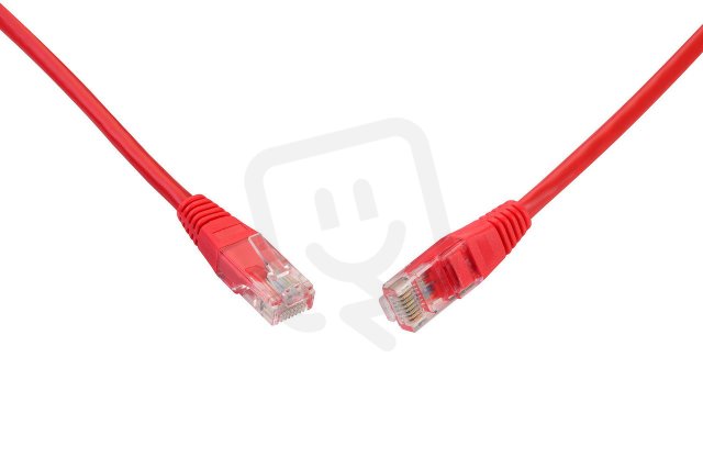 Patch kabel CAT5E UTP PVC 0,5m červený non-snag-proof C5E-155RD-0,5MB