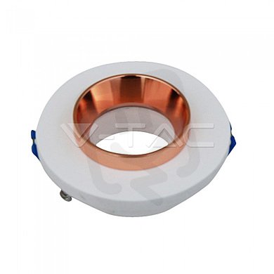 GU10 Fitting Gypsum Metal White Plaster With Rose Gold, Round, Recessed, VT-862