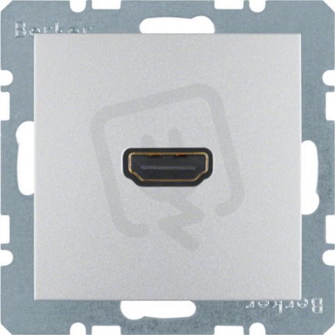 Zásuvka HDMI s připojením konektoru 90°, S.1/B.x, stříbrná mat BERKER 3315431404