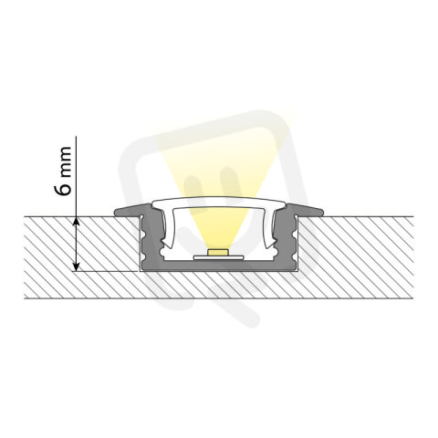 Vestavný hliníkový profil VS 1m mléčný difuz, 2x koncovka MCLED ML-761.027.02.S1