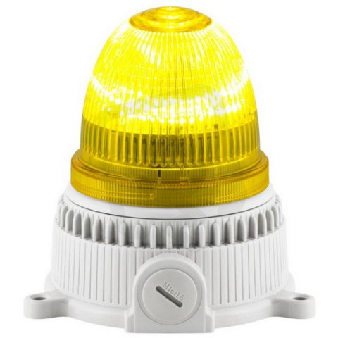 Svítidlo signální OVOLUX LED 12/24 V, ACDC, IP65, M16, žlutá, světle šedá 38805