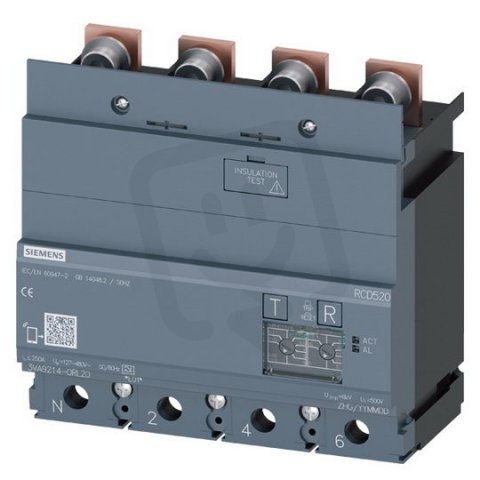 SIEMENS 3VA9214-0RL20 Chráničový modul Ue AC 127 ÷ 480 V, 4pól, pro 3VA12