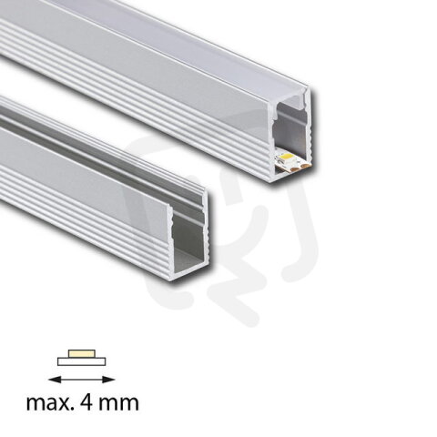 Přisazený hliníkový profil PV, 8x12mm, bez difuzoru, 2m MCLED ML-761.128.43.2