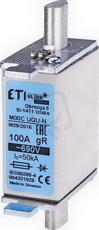 Nožová pojistka M00C UQU-N 10A/690V ETI 004331019