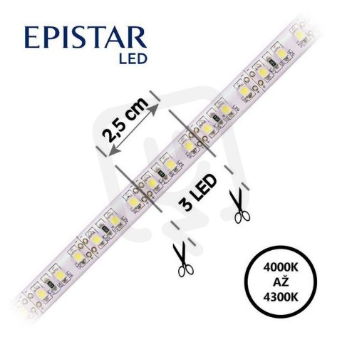 LED pásek 120LED/m 2835 IP20 4000-4300 K bílá 12V 30m FK TECHNICS 4739809-60